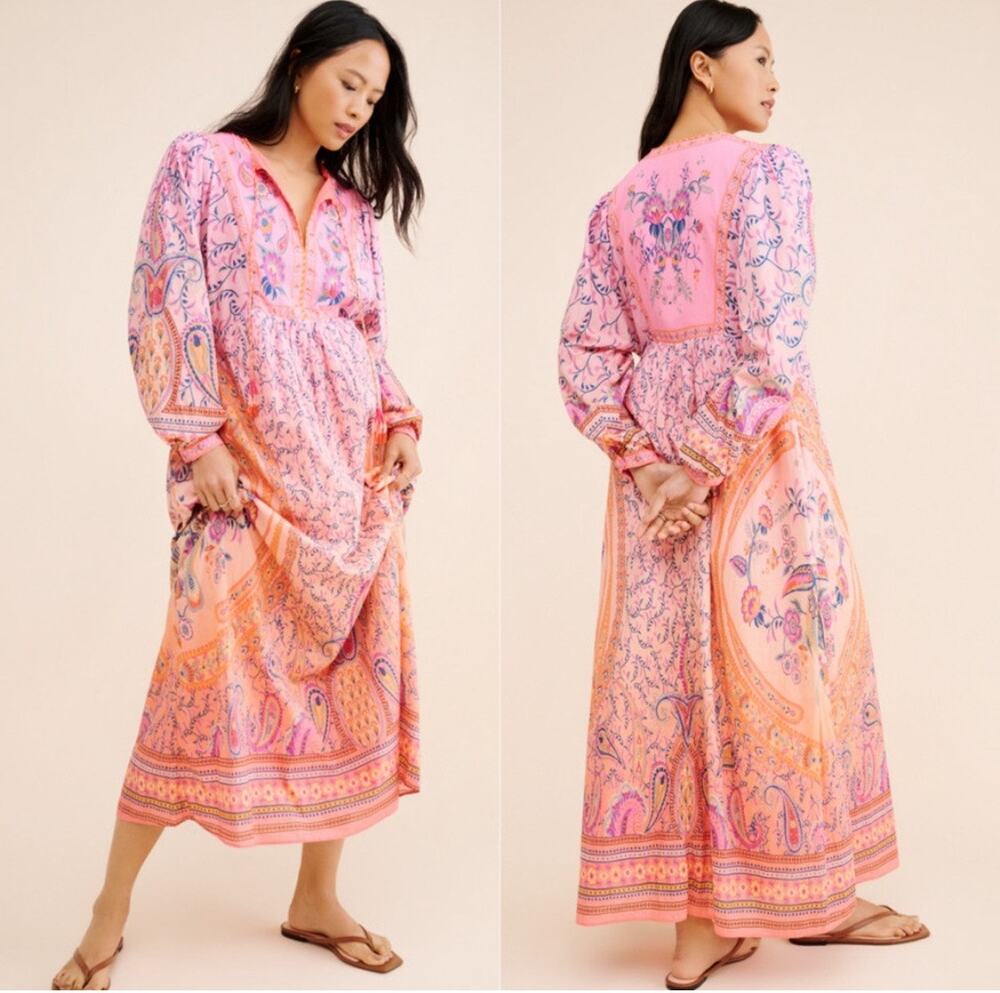 Farm Rio Mystical Winter Print Maxi Dress Size XXS Petite